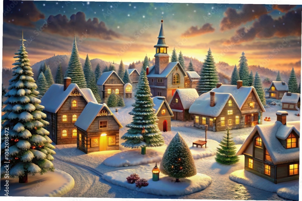 a christmas scene with a christmas tree and a star in the sky a christmas scene with a christmas tree and a star in the sky