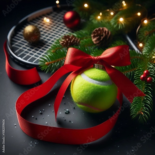 Balle de tennis de Noël photo