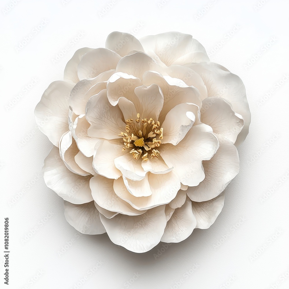 Elegant White Flower on White Background Elegant White Flower on White Background