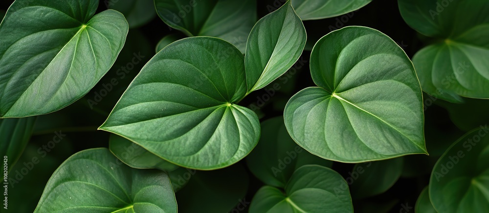 Close-up of vibrant green leaves with intricate textures. Close-up of vibrant green leaves with intricate textures.