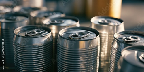 A close-up view of a bunch of soda cans, perfect for commercial or still life photography