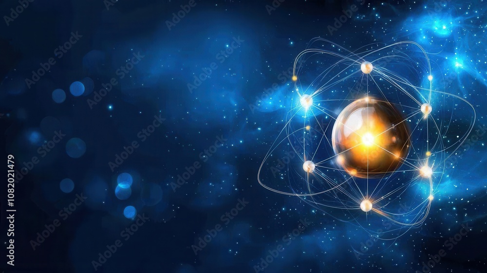 Atomic Computing Quantum computing of cryptography concept. A stunning visualization of ...