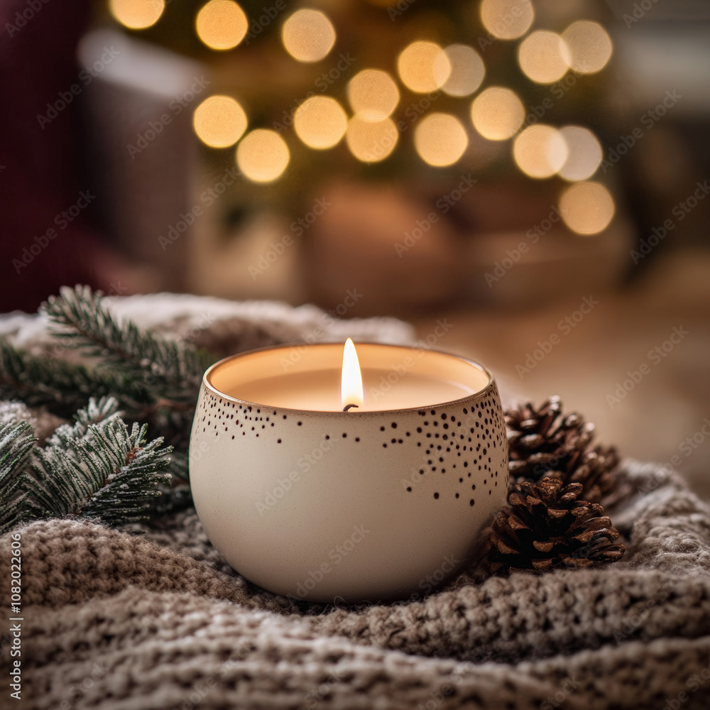 Charming Christmas Illustrations with Featuring A Candle Charming Christmas Illustrations with Featuring A Candle