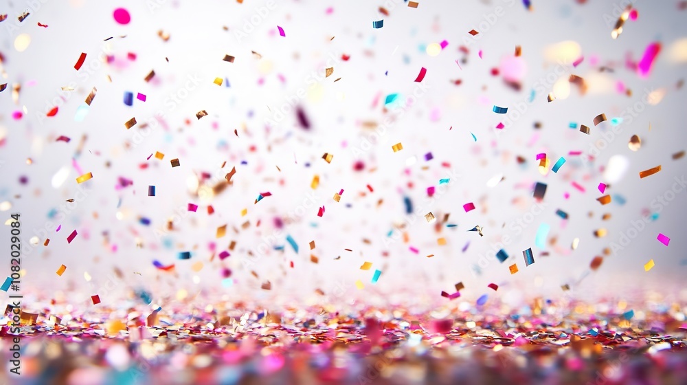 Colorful confetti explosion, festive background Colorful confetti explosion, festive background