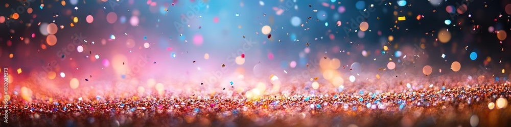 Fototapeta premium Vibrant holiday lights with festive bokeh effect