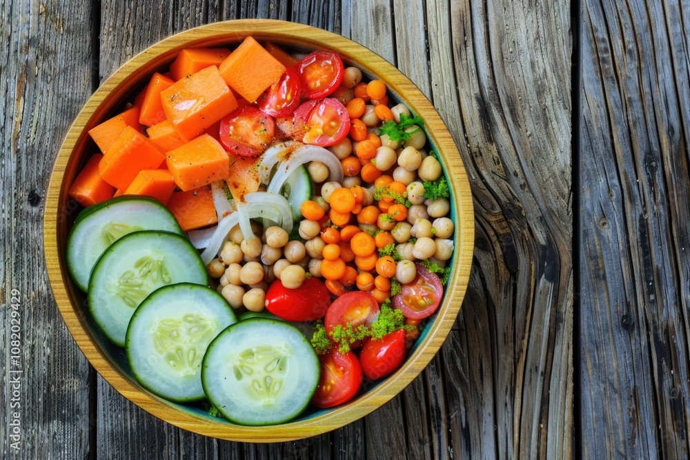 A simple yet nutritious meal setting, ideal for health-conscious images or food-themed projects A simple yet nutritious meal setting, ideal for health-conscious images or food-themed projects