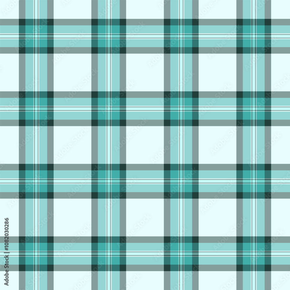 Fototapeta premium Christmas ornament plaid vector pattern, bag background check textile. Rustic texture fabric seamless tartan in teal and pastel colors.