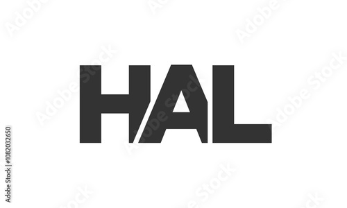HAL logo design template with strong and modern bold text. Initial based vector logotype featuring simple and minimal typography. Trendy company identity.