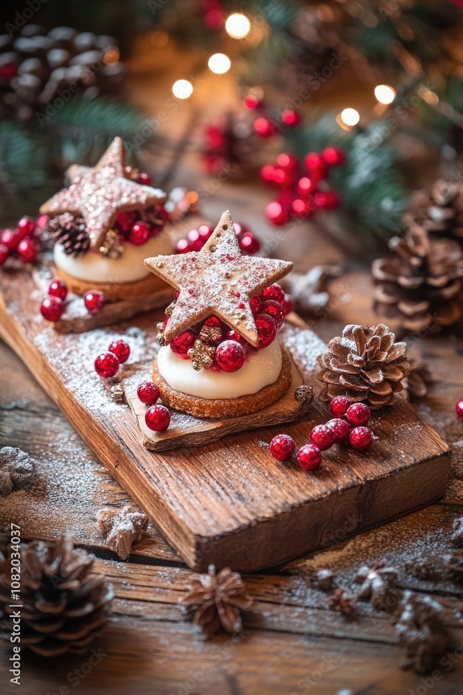A wooden cutting board topped with cookies covered in colorful icing, perfect for baking or decorating A wooden cutting board topped with cookies covered in colorful icing, perfect for baking or decorating