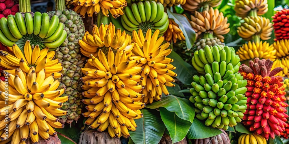 Bananas and Banana Blossoms - Abundant Tropical Fruit Bananas and Banana Blossoms - Abundant Tropical Fruit