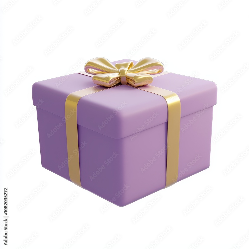 Purple Gift Box with Ribbon and Bow Decoration Purple Gift Box with Ribbon and Bow Decoration