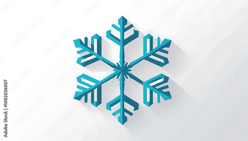 A digital rendering of a stylized blue snowflake with intricate details A digital rendering of a stylized blue snowflake with intricate details
