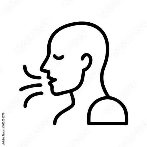 Breathing exercises icon depicting a person in a calm state for relaxation and mindfulness in a modern design