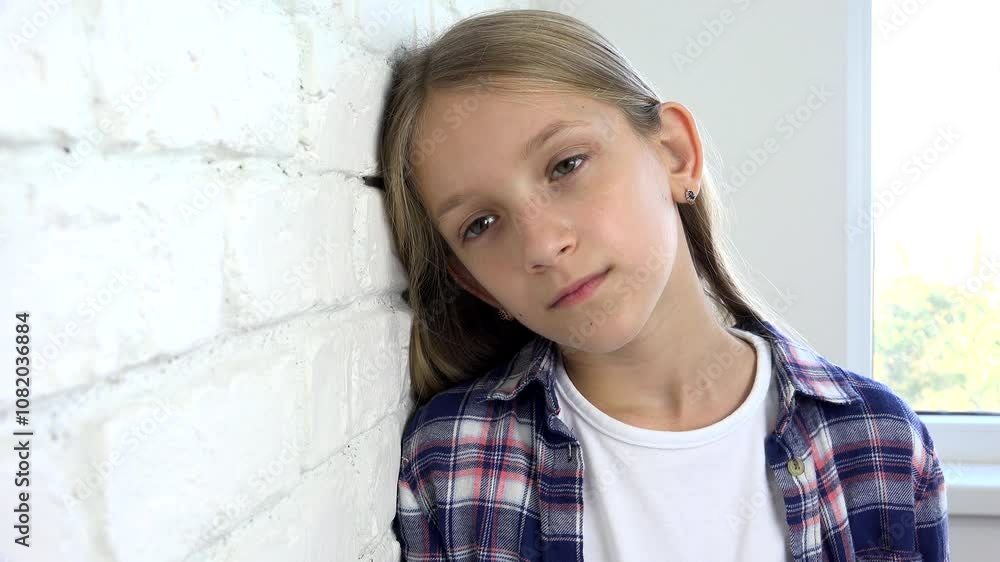 Sad Kid, Young Sick Child, Unhappy Expression of Girl, Thoughtful Abused Adolescent, Hopeless Ill Teenager Face in Depression Sad Kid, Young Sick Child, Unhappy Expression of Girl, Thoughtful Abused Adolescent, Hopeless Ill Teenager Face in Depression
