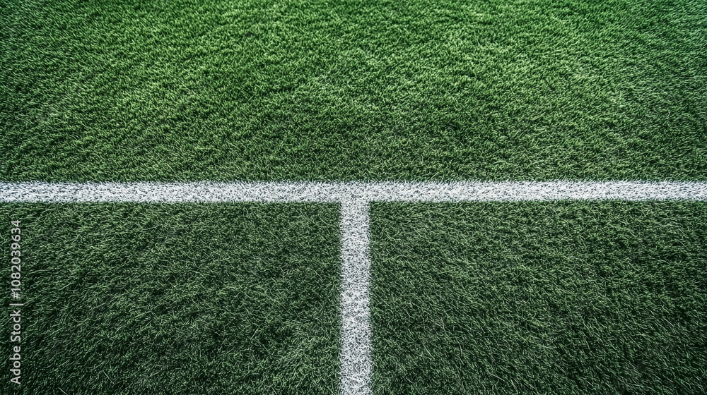 Close-Up of Sports Field Grass with White Line Close-Up of Sports Field Grass with White Line