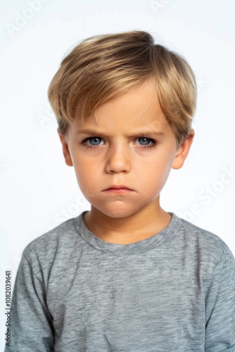 A young boy looks sad and unhappy, can be used for various illustrations and storytelling scenarios