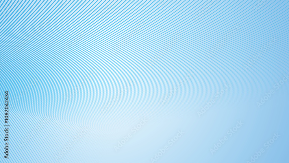 Deep sky blue gradient abstract background with stripes curve line vector image