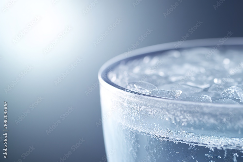 Close-up of icy surface texture in chilled cryo spa setting Close-up of icy surface texture in chilled cryo spa setting