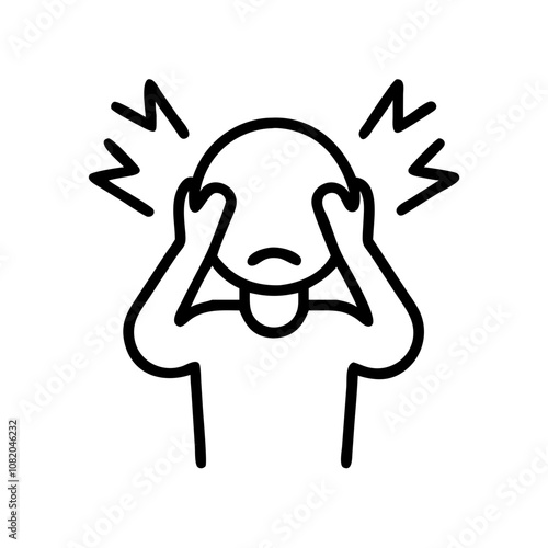 Emotional outburst icon depicting a person holding their head in distress representing frustration and overwhelm
