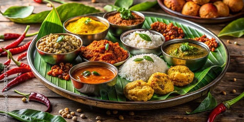 Vibrant Andhra Pradesh food photography showcasing traditional, colorful dishes.