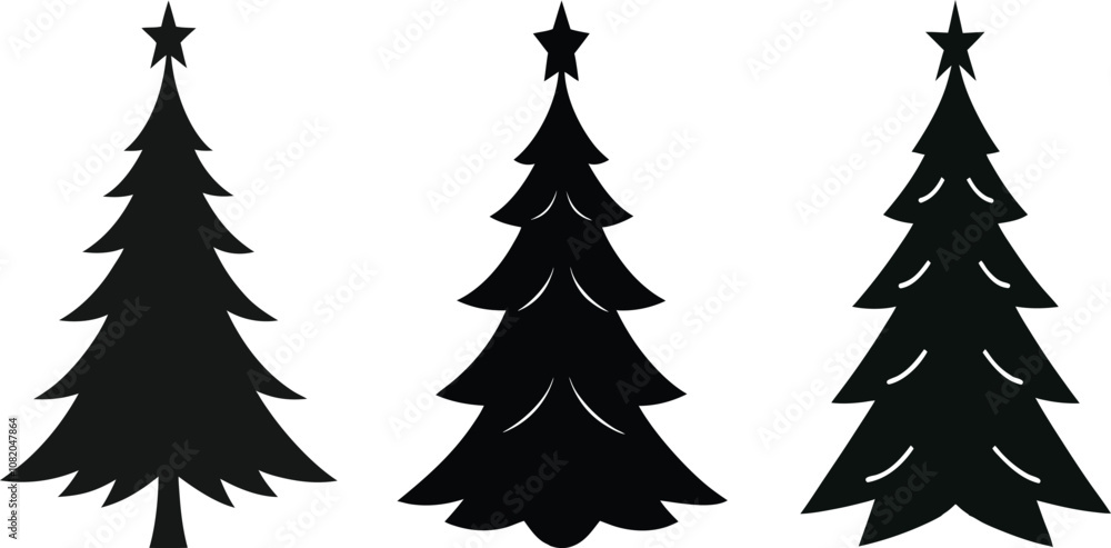 Obraz premium plain crismas tree icon design for your company. christmas tree icon sign marker - vector.
