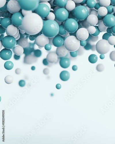 Wallpaper Mural Floating abstract spheres digital art modern design minimalistic environment aerial view contemporary concept for visual appeal Torontodigital.ca