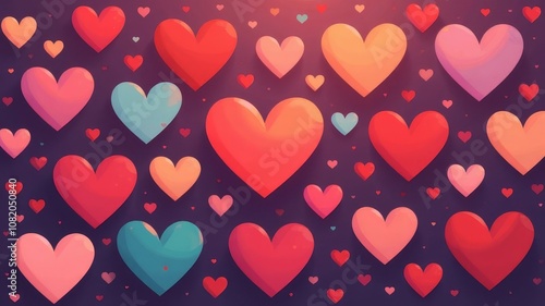 Wallpaper Mural A bunch of the heart of different shapes and sizes filled the whole picture Torontodigital.ca