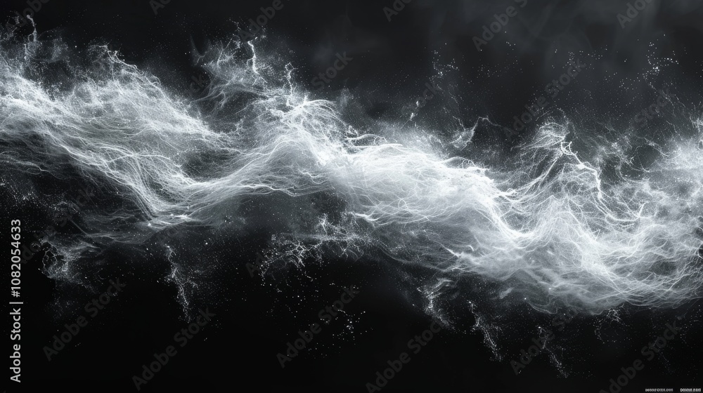 Abstract white smoke flow on black background. Abstract white smoke flow on black background.