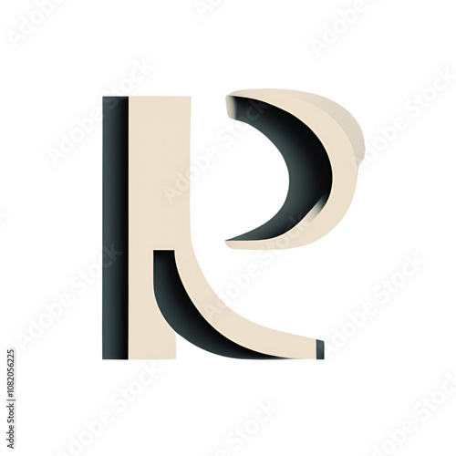 3d render of letter R