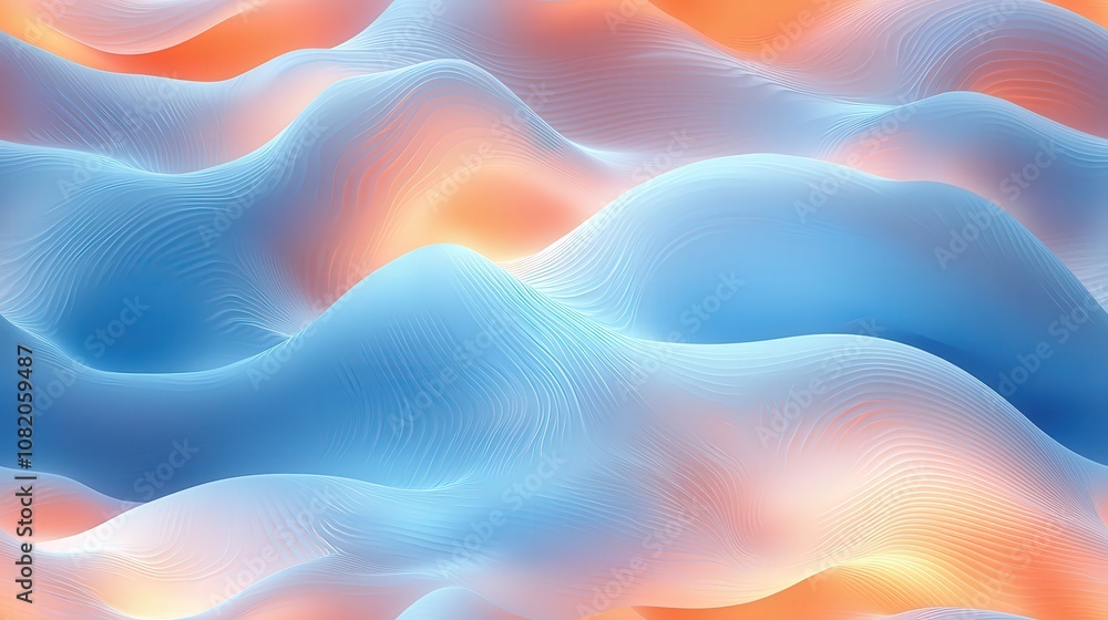 Fototapeta premium Abstract waves pattern with soft gradient colors and flowing textures