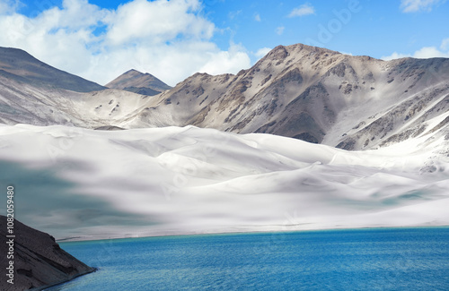 landscape of Baisha Lake in Pamir Plateau, Xinjiang, China photo