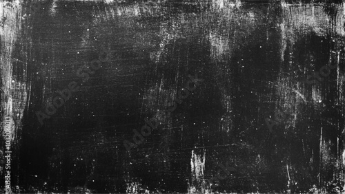 Black grunge scratched background with old film effect and dusty scary texture; space for text or design. Dark and scratched black grunge background, scratched black texture vintage film style.