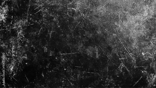 Scratch black background overlay / abstract black dark background, broken cracks and scratches for overlay. Texture of old surface on black background with white scratches. scratches isolated on black