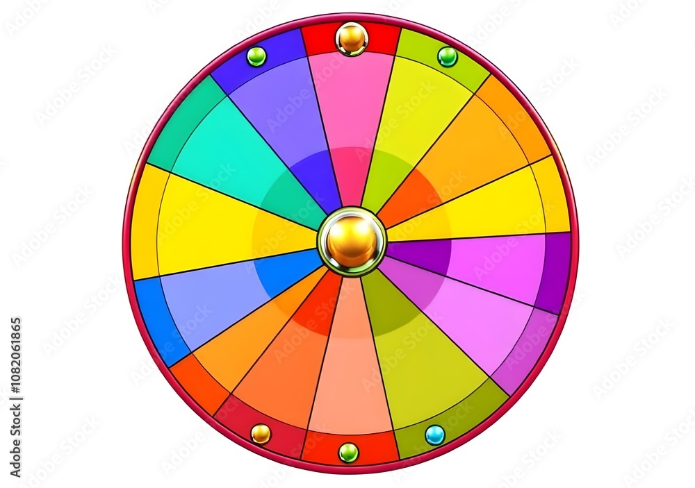 Spinning Prize Wheel with Blank Sections Isolated on White Background Spinning Prize Wheel with Blank Sections Isolated on White Background