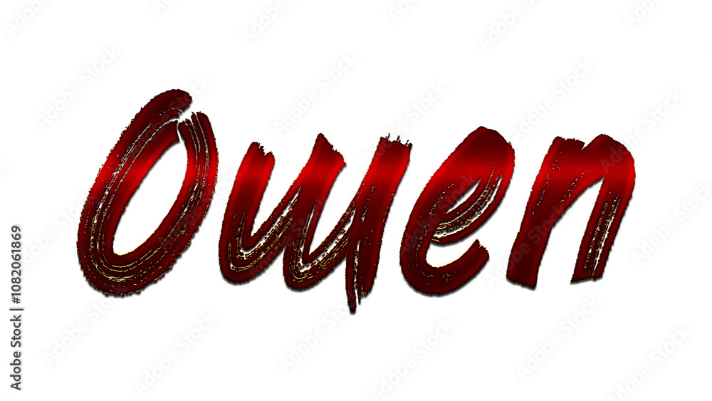 3D blood red design of name Owen on white background. 3D blood red design of name Owen on white background.