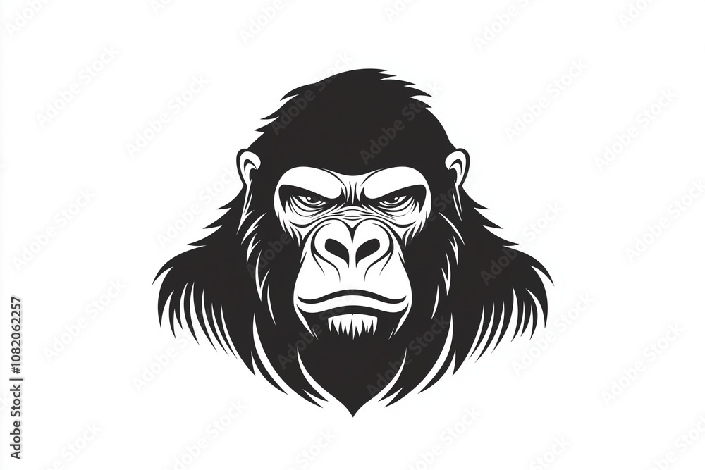 Gorilla head in vector illustration style Gorilla head in vector illustration style