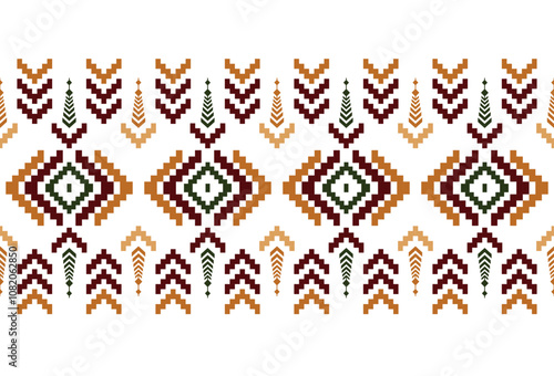 embroidery abstract Traditional geometric ethnic fabric pattern ornate elements with ethnic patterns