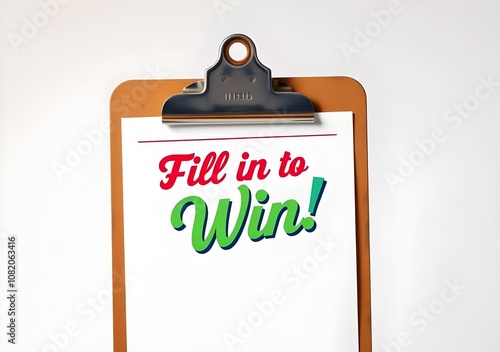 Clipboard with Raffle Ticket Sheet and 