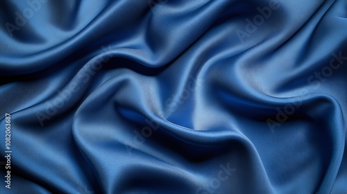 This luxurious blue satin fabric is ideal for exquisite fashion garments, elegant curtains, and stylish upholstery, thanks to its soft texture that suits various decor styles and settings