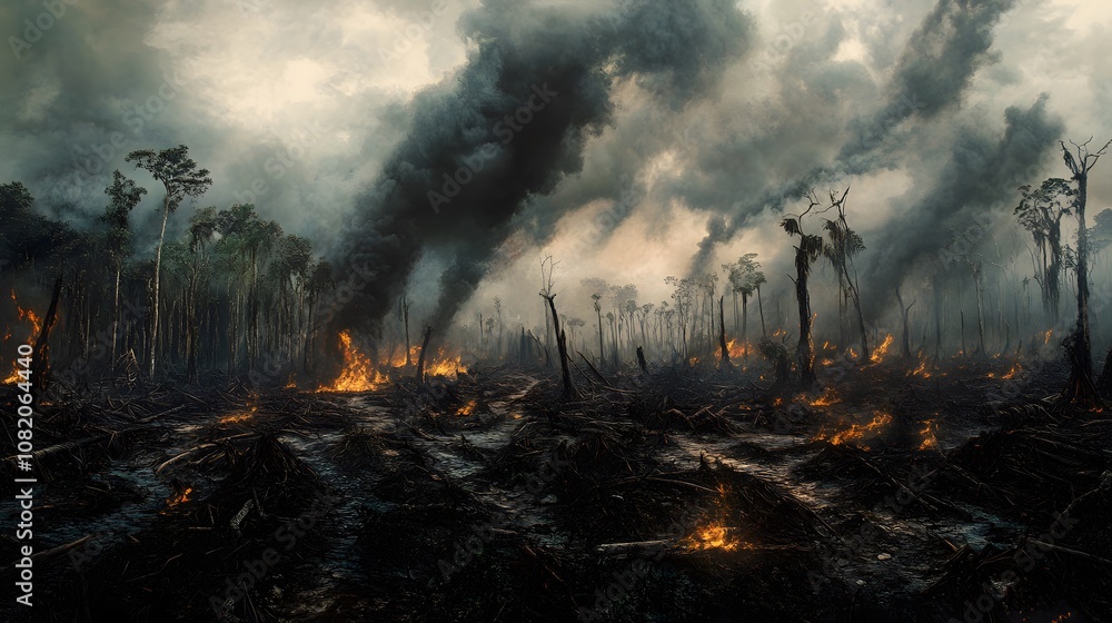 Fototapeta premium fire in the forest 1
