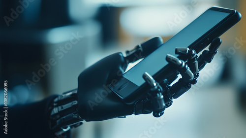 Close-up of a prosthetic hand holding a glass of water demonstrating strength and grip control.