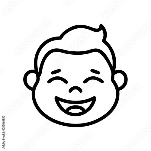 Laughing person icon representing joy and childhood happiness