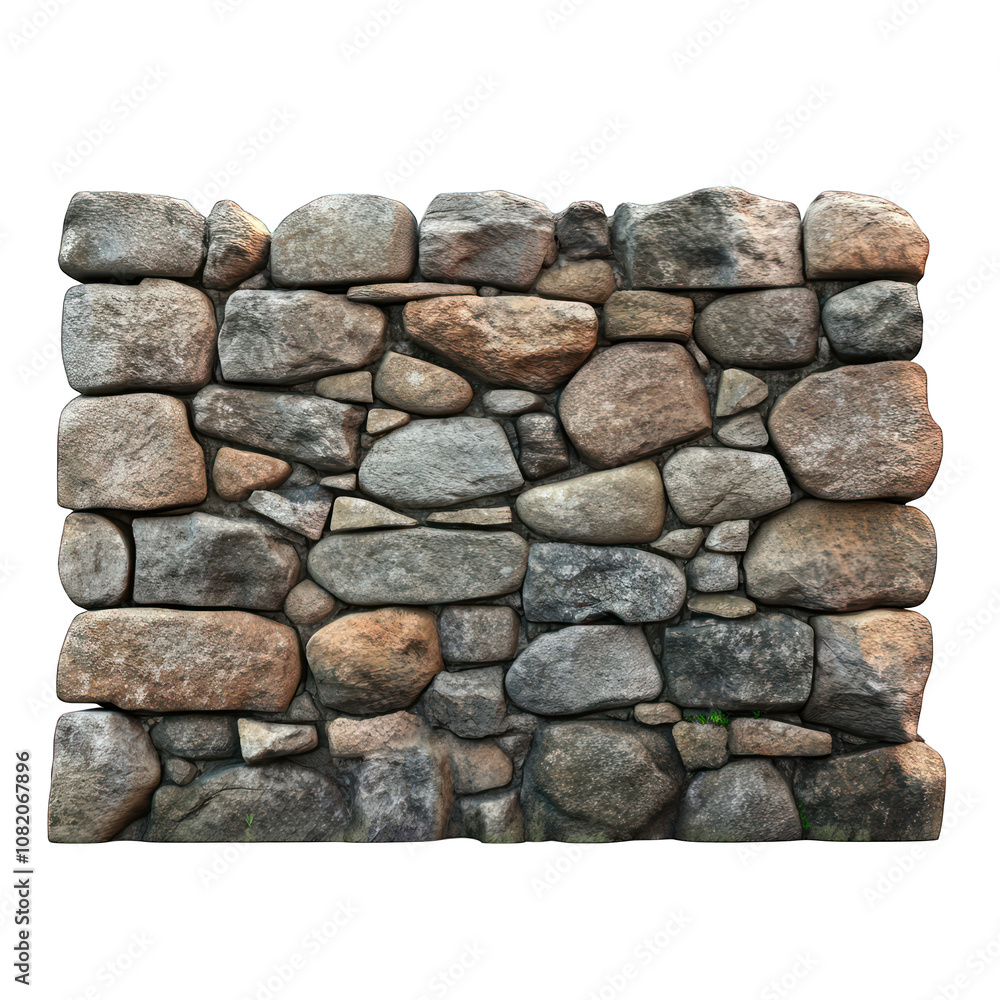 Stone wall isolated on transparent background Stone wall isolated on transparent background