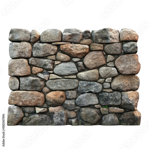 Stone wall isolated on transparent background