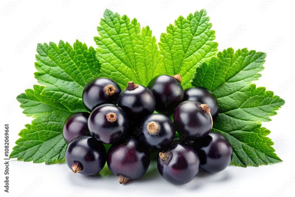 Surreal Black Currant Berries with Lush Green Leaves Isolated on White Background - Nature's Bounty, Fresh Fruits, Healthy Living, Organic Foods, Vibrant Colors, Artistic Presentation Surreal Black Currant Berries with Lush Green Leaves Isolated on White Background - Nature's Bounty, Fresh Fruits, Healthy Living, Organic Foods, Vibrant Colors, Artistic Presentation