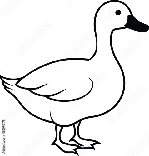 Silhouette of Duck vector style Illustration. 