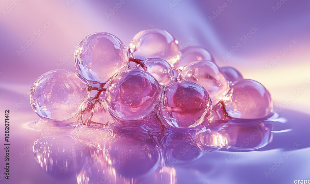 A bunch of pink glass grapes A bunch of pink glass grapes