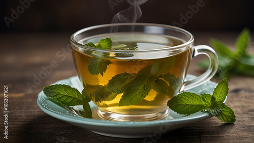 cup of tea with mint