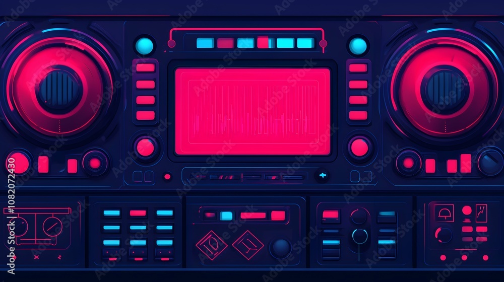Retro Synthwave Boombox: Neon Nights Retro Synthwave Boombox: Neon Nights
