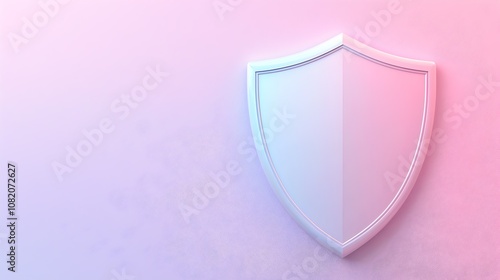 Free Download Modern Security Shield: A sleek, white shield stands out against a soft, gradient background of pink and blue, symbolizing protection and resilience in the digital age.   - GFXLoad